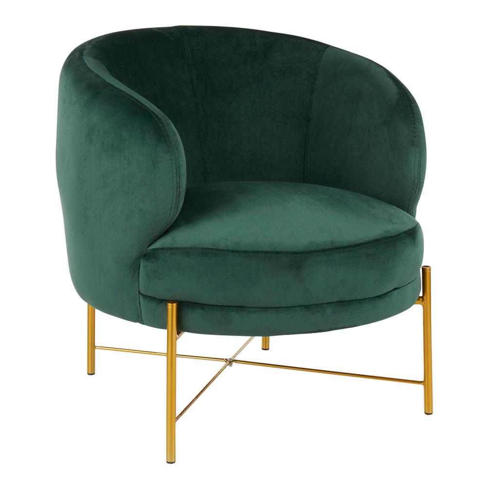Lumisource Chloe Emerald Green Velvet And Gold Accent Chair