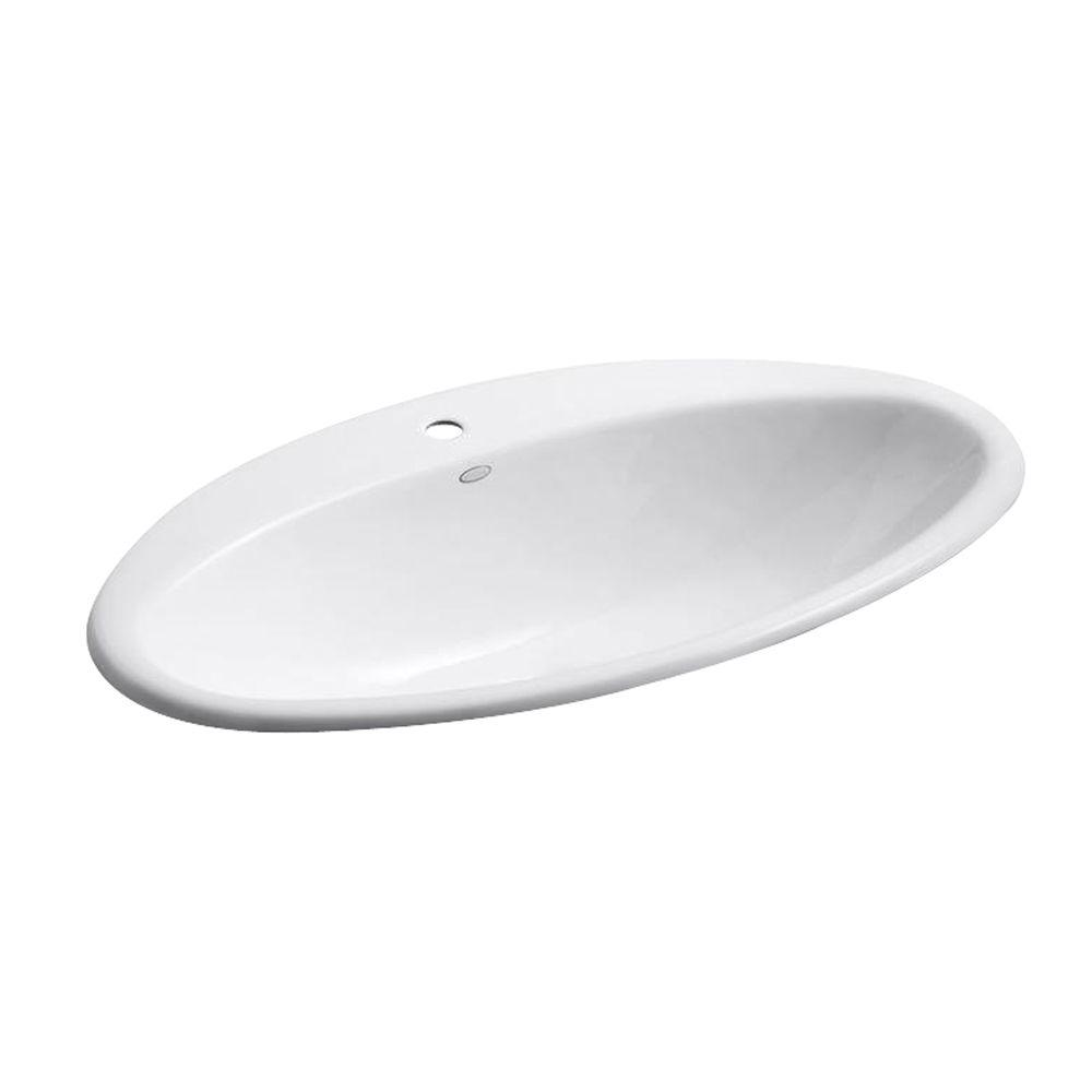 KOHLER Ellipse DropIn Cast Iron Bathroom Sink in WhiteK288610