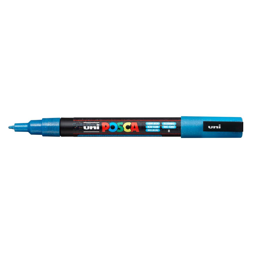 POSCA PC3M Fine Bullet Glitter Light Blue Paint Marker081908 The