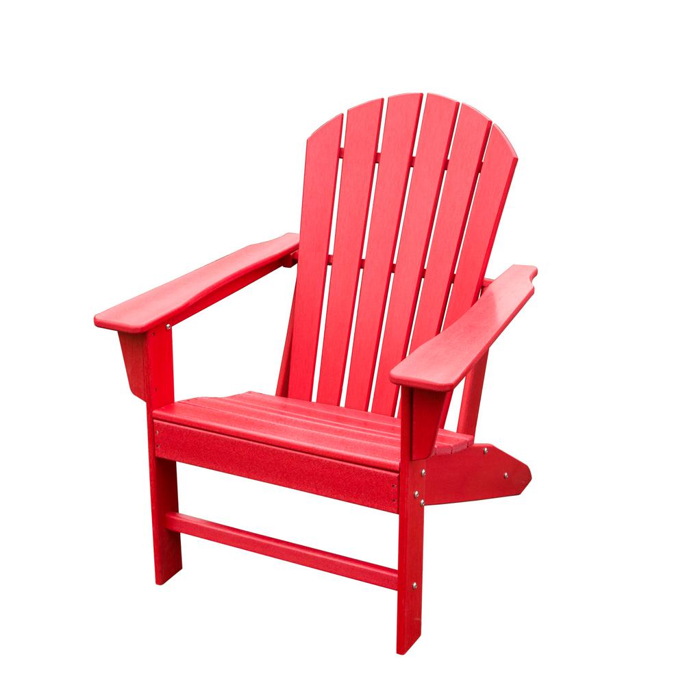 FOREST HOME Red HDPE Plastic/Resin Adirondack Chair-CH002RD - The Home