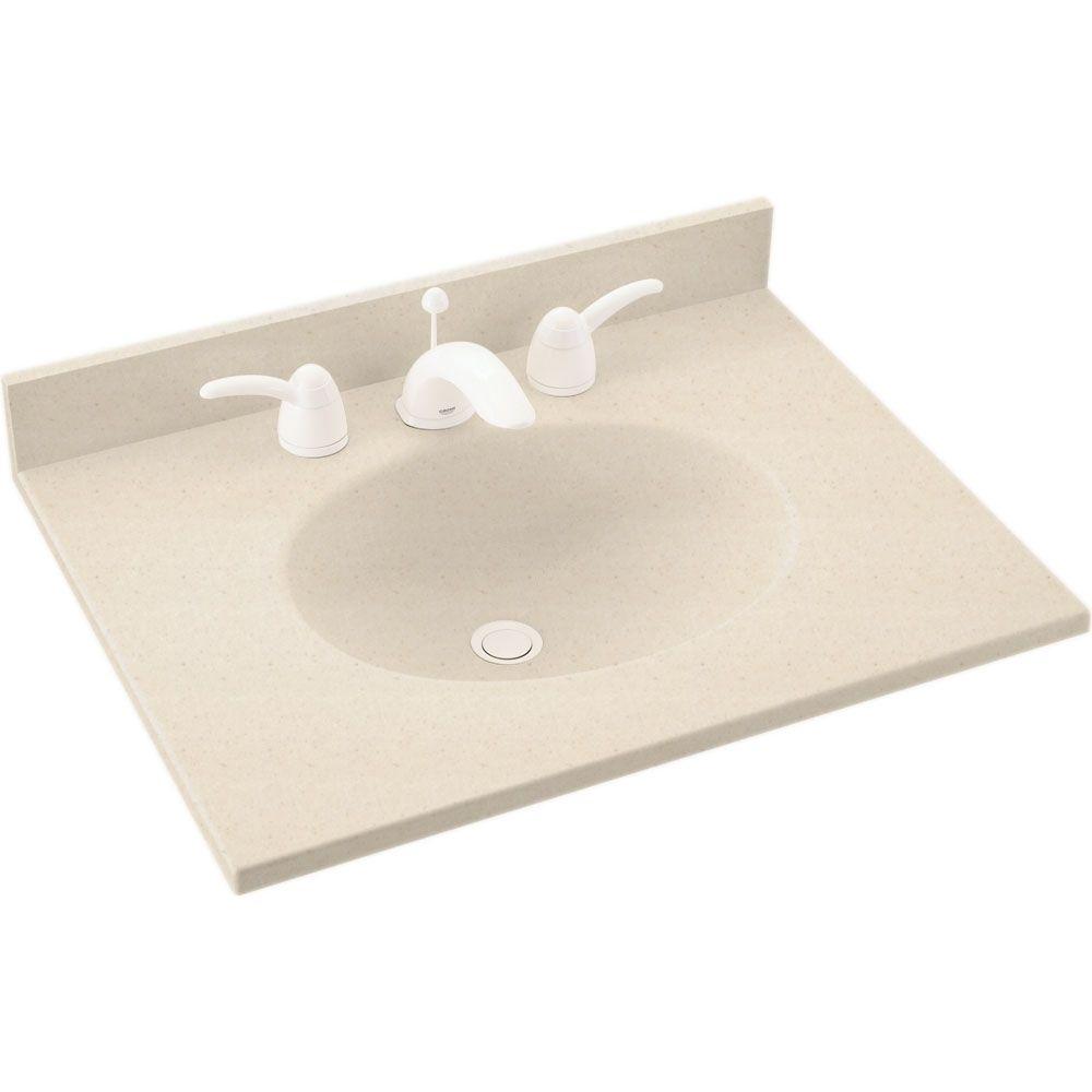 Swan Ellipse 25 In W X 19 D Solid Surface Vanity Top With Sink Swan Ellipse 25 In W X 19 D Solid Surface Vanity Top With