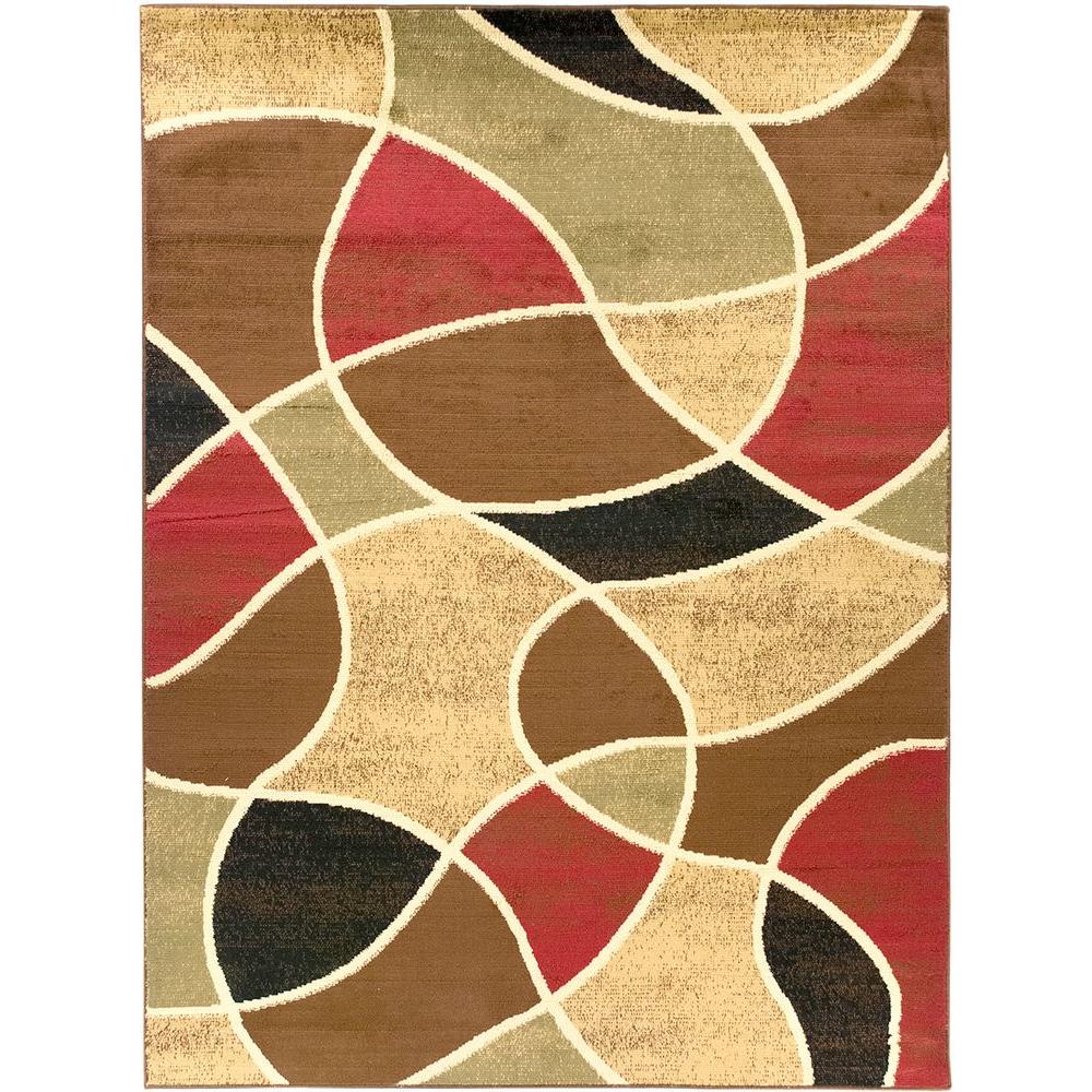 Ottomanson Contemporary Abstract Multi 5 ft. 3 in. x 7 ft. Area Rug