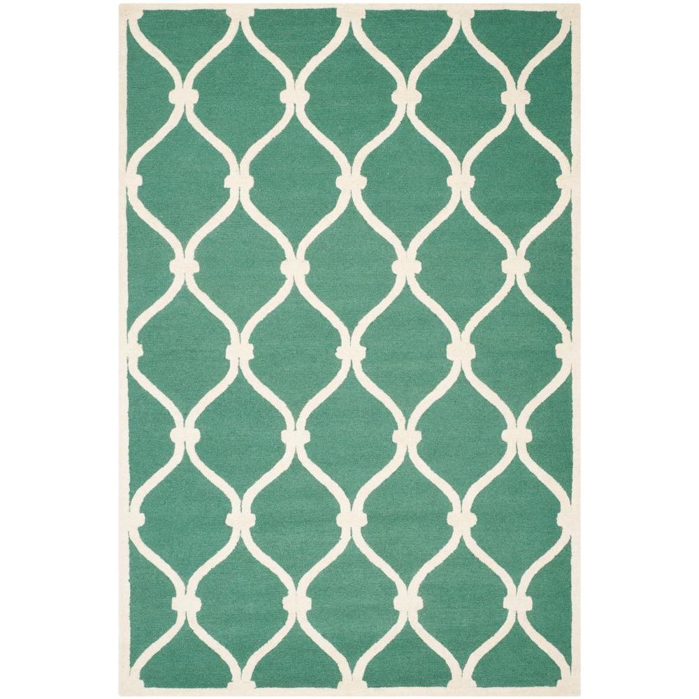Safavieh Cambridge Teal/Ivory 5 ft. x 8 ft. Area RugCAM710T5 The Home Depot