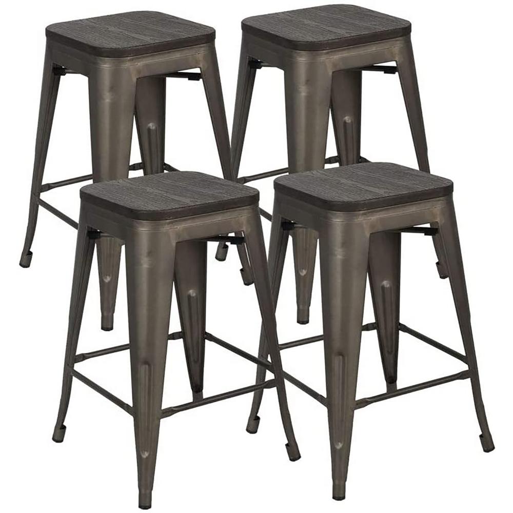 OSP Home Furnishings 24 In White Bar Stool Set Of 4 PTR3024A4 11   Bronze Boyel Living Bar Stools Yy0009a Sl 64 145 