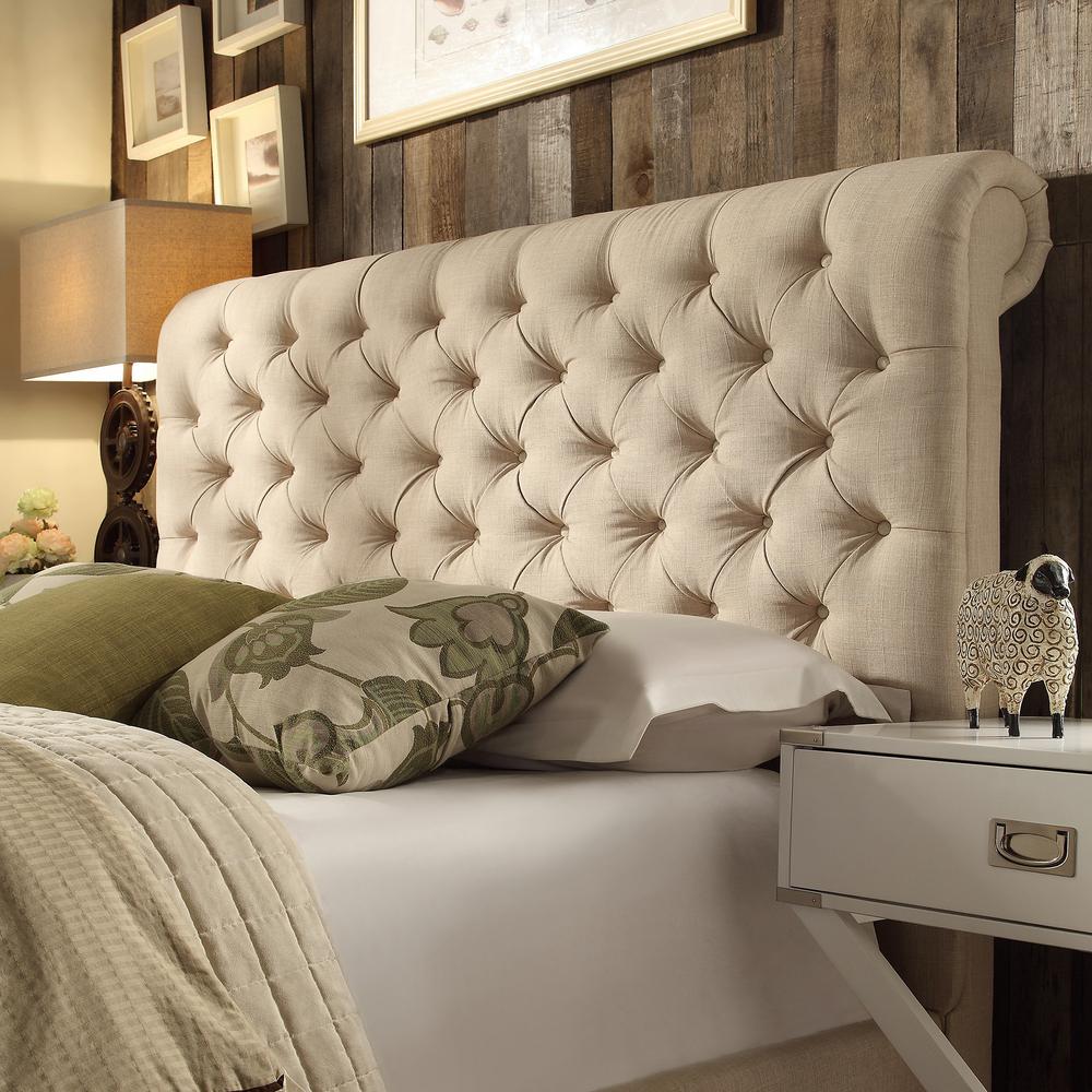 HomeSullivan Radcliffe Oatmeal King Headboard-40E208BK-1BL - The Home Depot