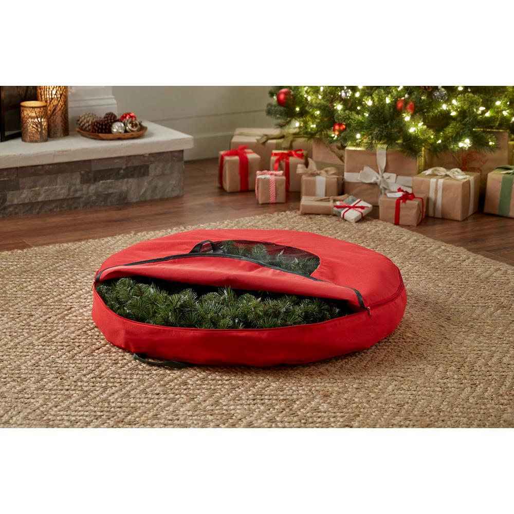 36 Inches Xmas Holiday Wreath Container Organiser Holder with Handles,Zippered Protect Wreath from Dust Moisture Xmas//Christmas Wreath Storage Bag