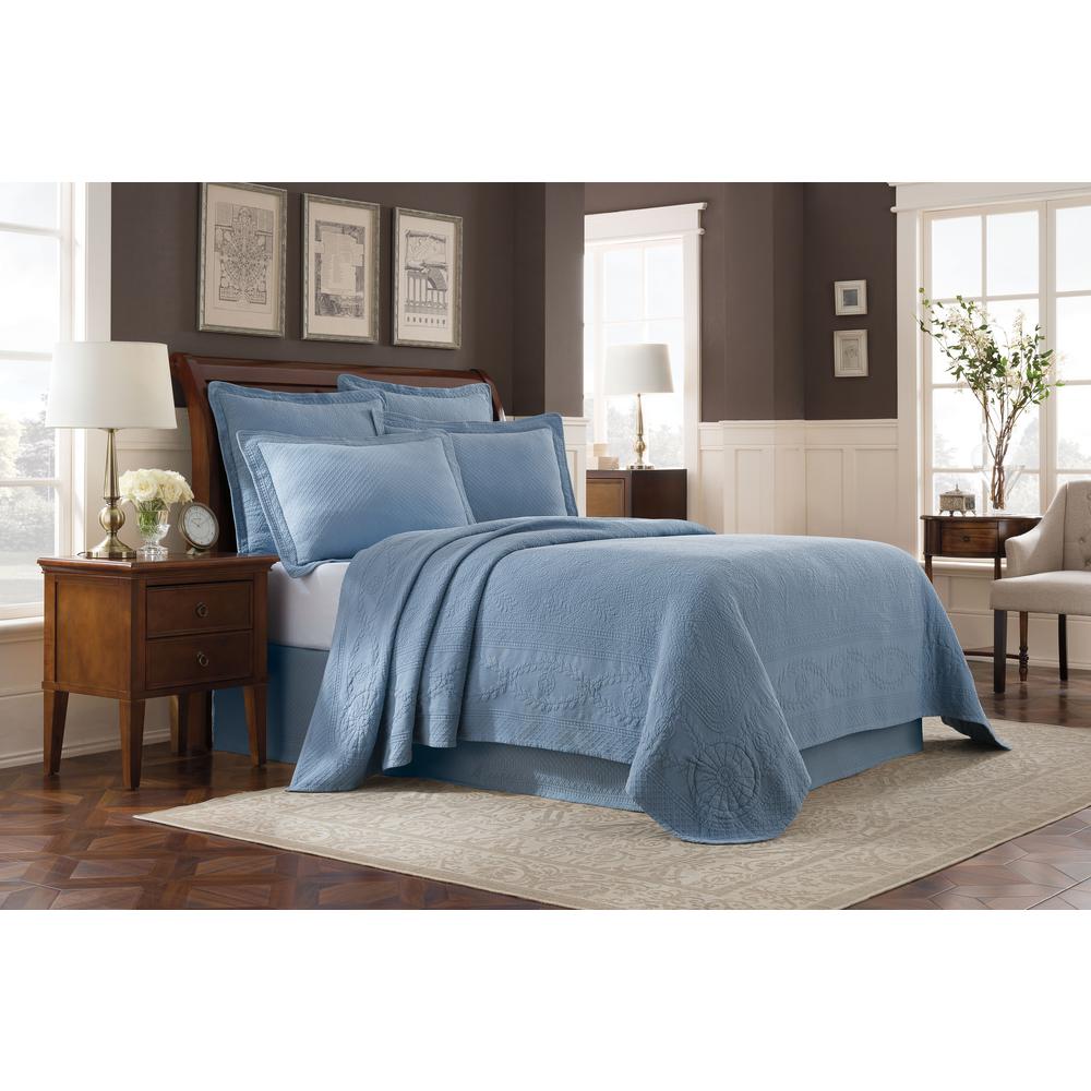 Royal Heritage Home Williamsburg Abby Blue Queen Bedspread Royal Heritage Home Williamsburg Abby Blue Queen Bedspread