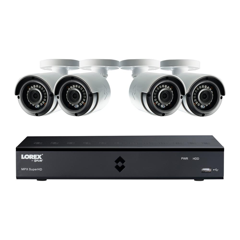 Lorex 8Channel SuperHD 4MP 1TB HDD Surveillance DVR System with 4Indoor/Outdoor Wired Cameras