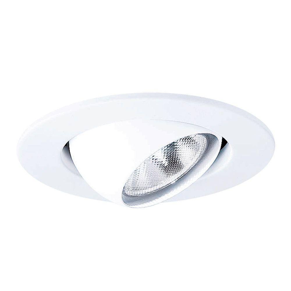 Halo E26 Series 4 In White Recessed Ceiling Light Adjustable Eyeball Trim With 30 Degree Tilt