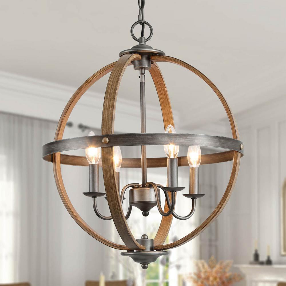 Lnc Eniso 4 Light 18in Iron Globe Candle Modern Farmhouse Lnc Eniso 4 Light 18in Iron