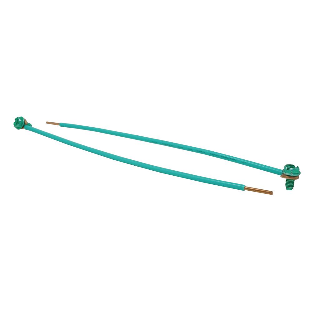 Southwire 12 AWG Solid 8 in. Grounding Pigtails with Screws, Green (50