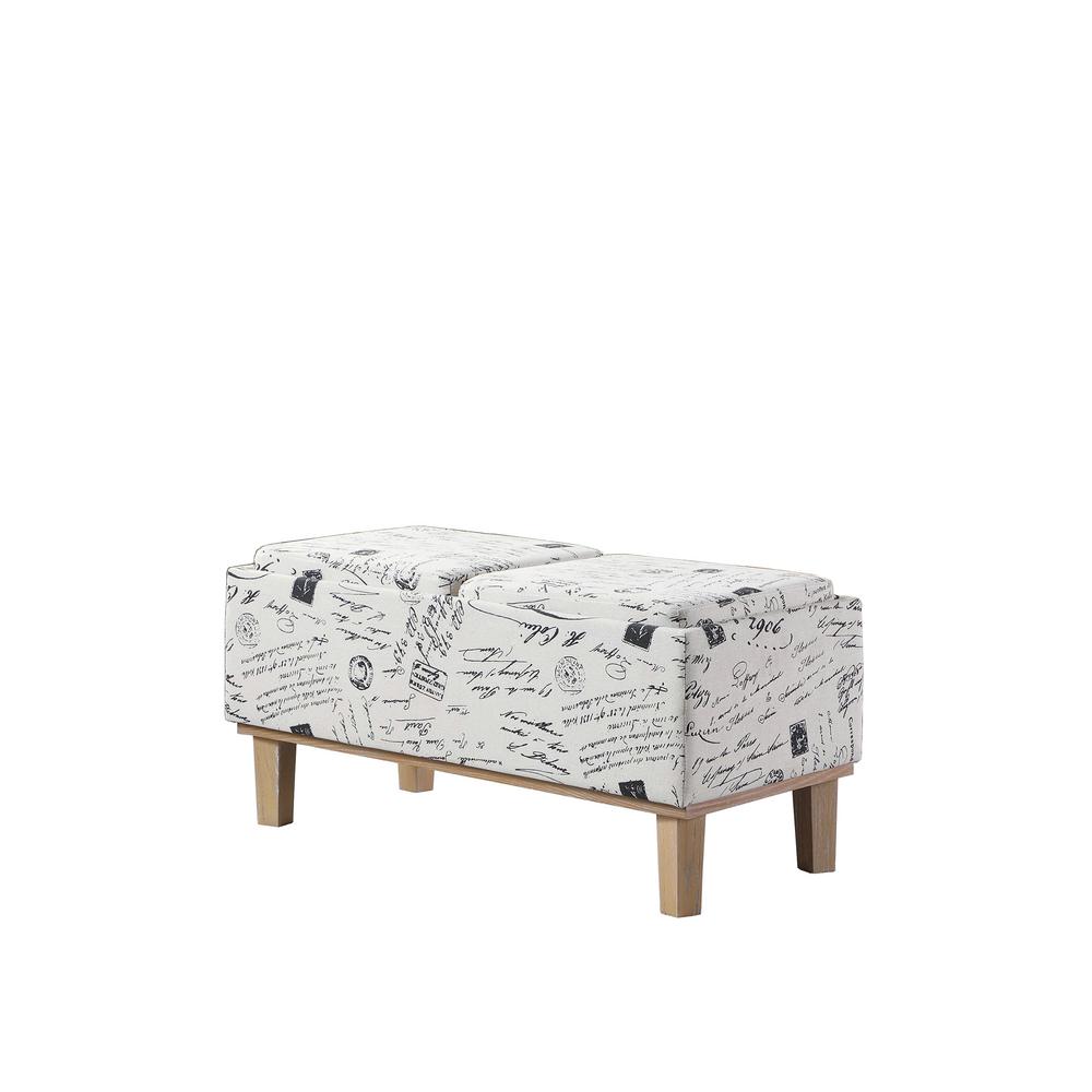 Home Basics Storage Bench Faux Linen Beige