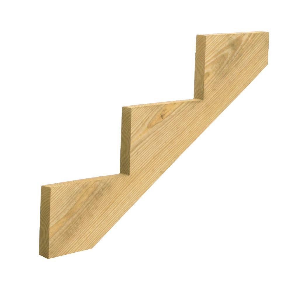 Unbranded 3 Step Ground Contact Pressure Treated Pine Stair Stringer 279712 The Home Depot