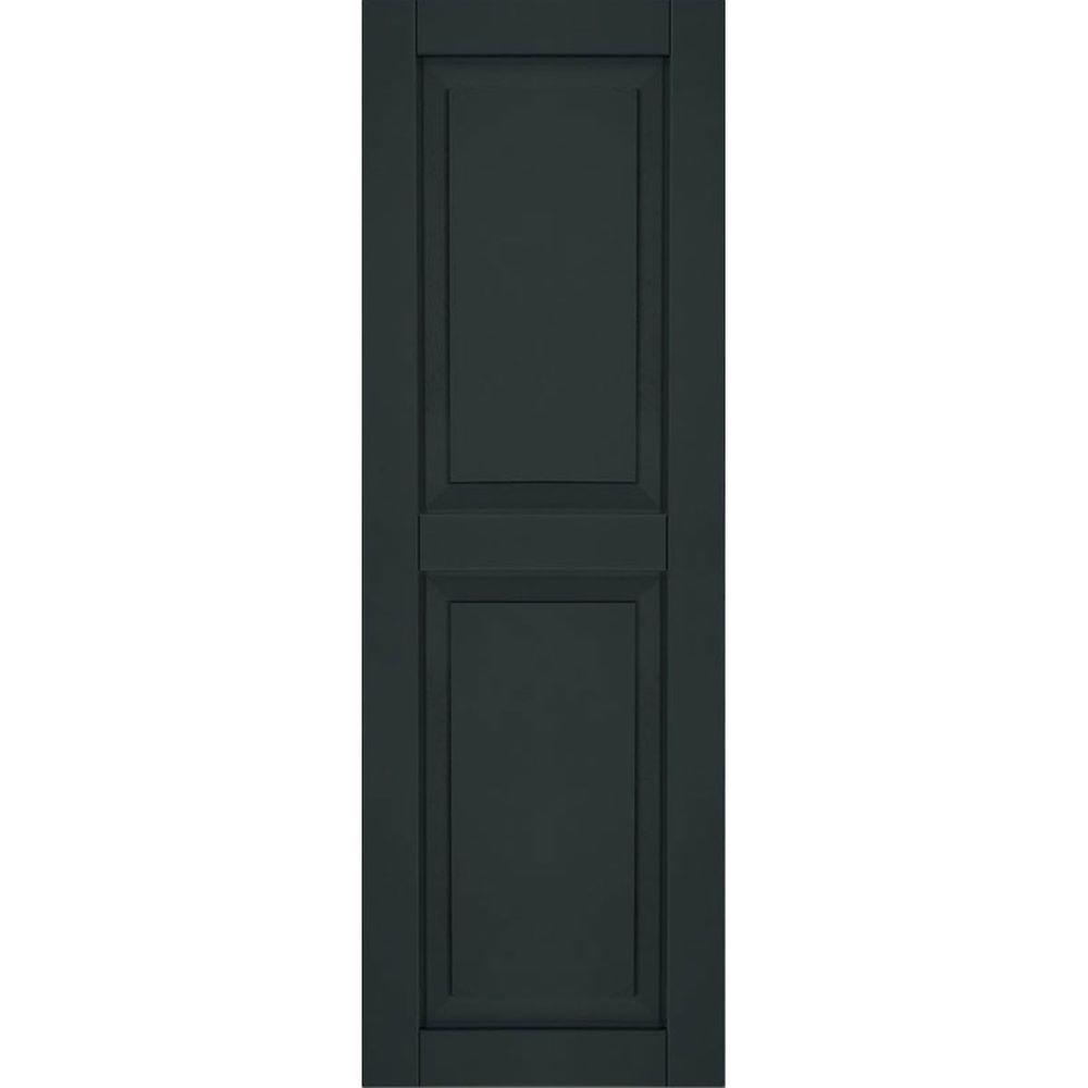 ekena millwork shutters raised panel dark composite pair exterior wood homedepot