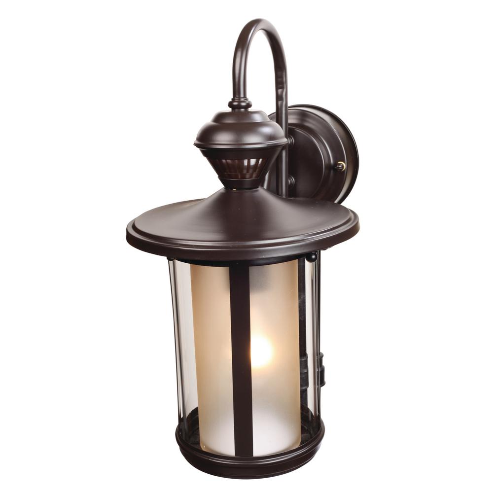 Heath Zenith Outdoor Wall Mounted Lighting 1 Light Oil Rubbed Bronze Motion Activated Outdoor Wall
