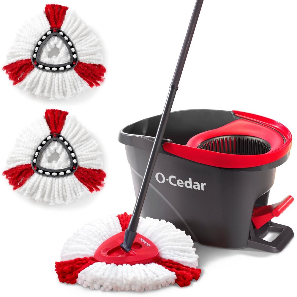 Mop Head Quality Cotton Fibers Machine Washable Kit Replacement Mop Head TIVIT Cotton String Mop and Mop Bucket with Wringer Combo Light Stackable Wringer 15 L Bucket Set