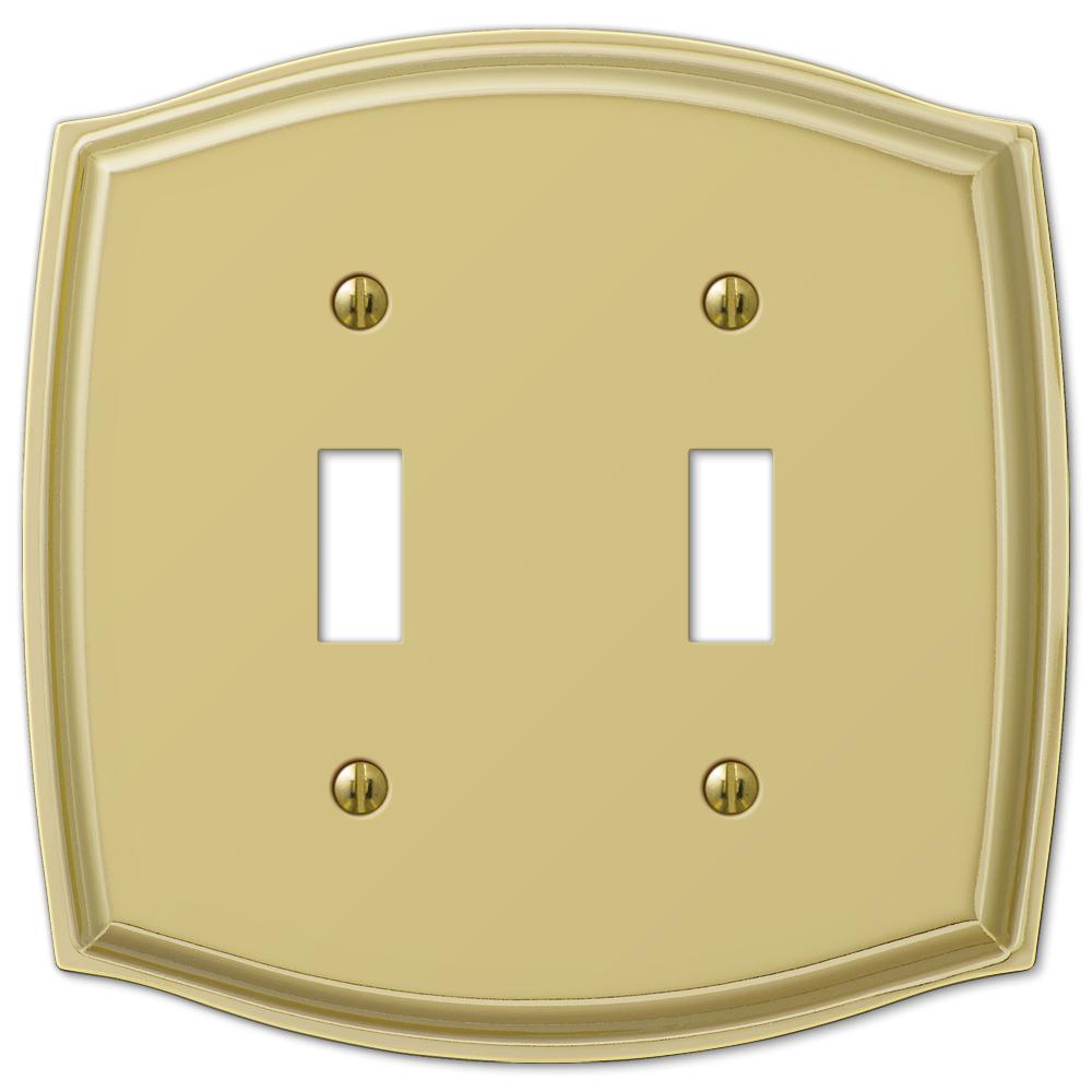 Hampton Bay Kentley 2 Gang Toggle Steel Wall Plate Brushed Nickel