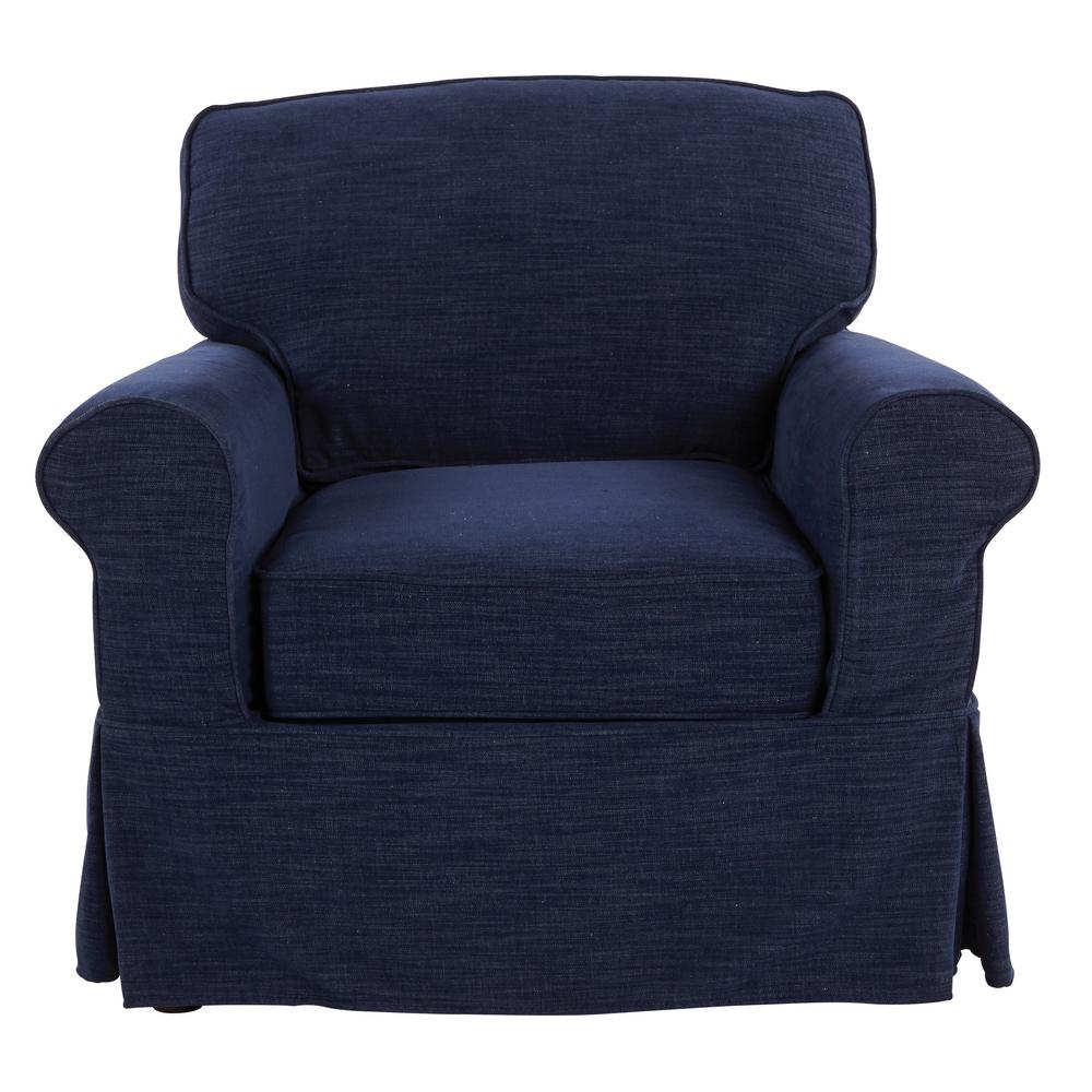Osp Home Furnishings Ashton With Navy Slip Cover Chair Asn51 S66