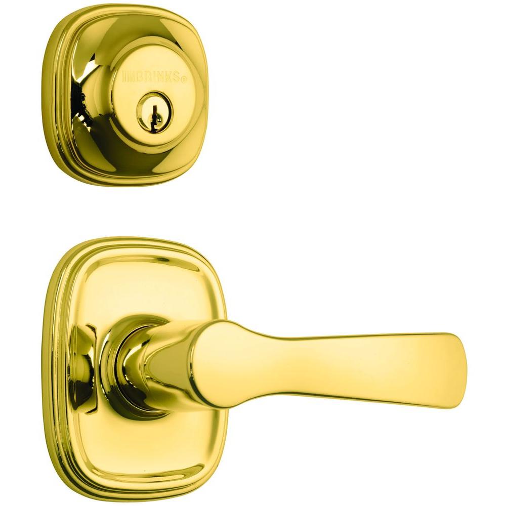 Brinks Home Security Alwood Single Cylinder Polished Brass Passage Push