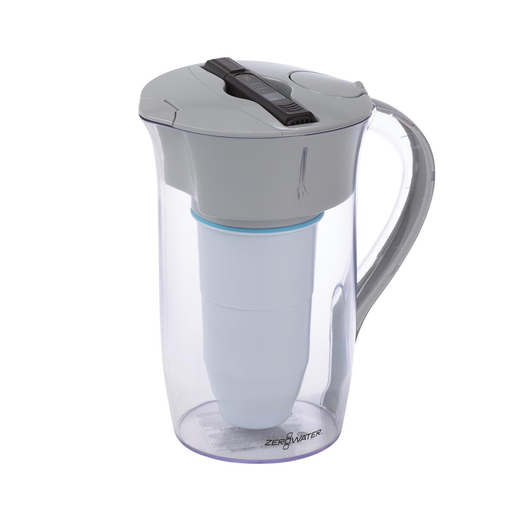 Zero Water 8 Cup Round Water Filter Pitcher In Clear And Grey Zr