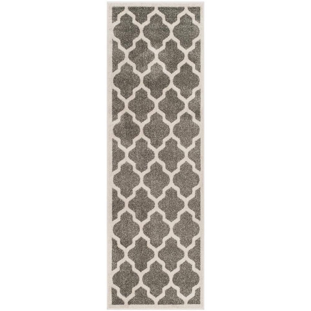 Safavieh Kalec Dark Gray Beige 2 Ft X 11 Indoor Outdoor Runner Rug