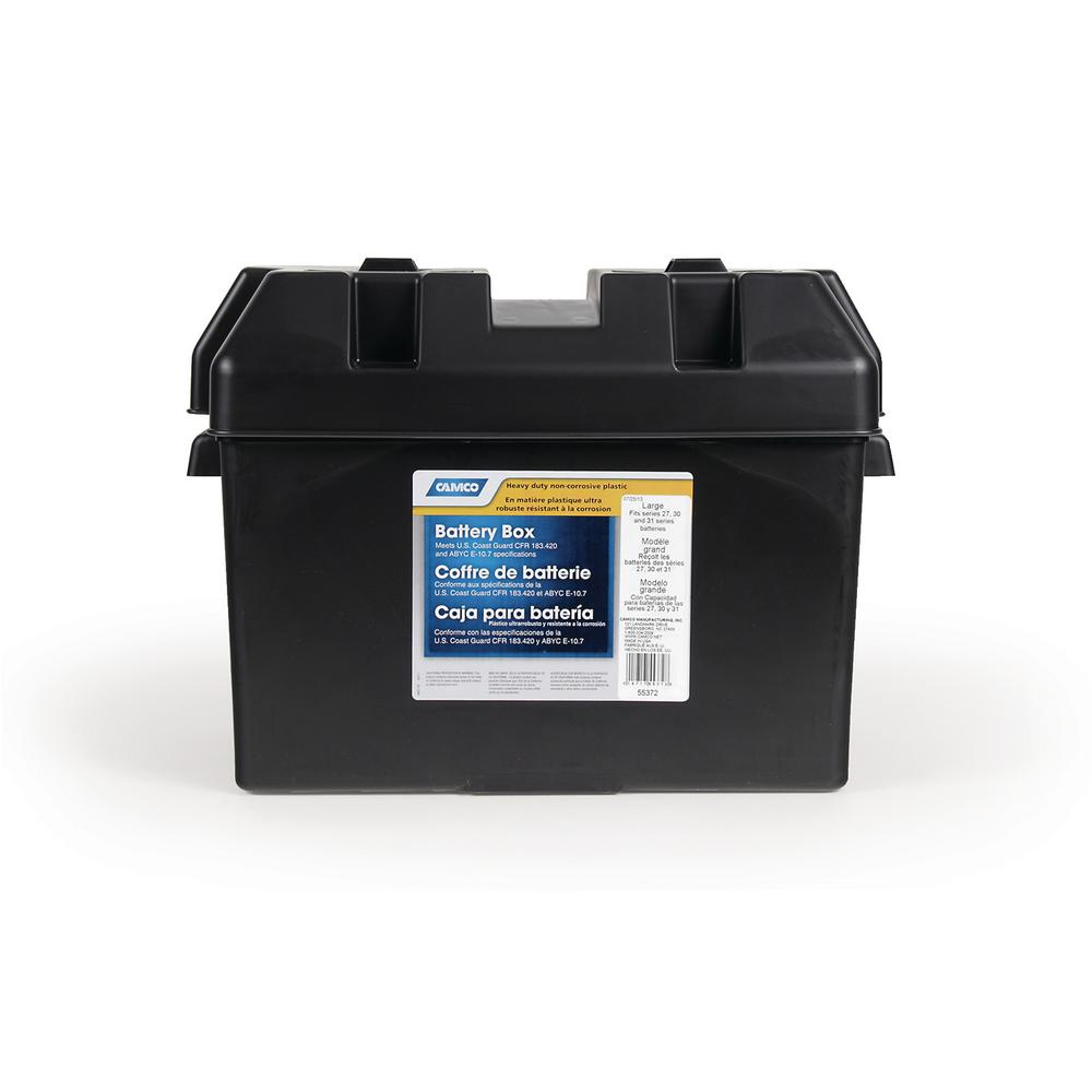 Camco RV Large Battery Box, Black-55373 - The Home Depot
