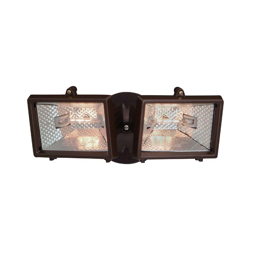 Designers Fountain Spotlights Flood Lights Outdoor Security Quartz Halogen 2 Light Distressed Bronze Outdoor Security