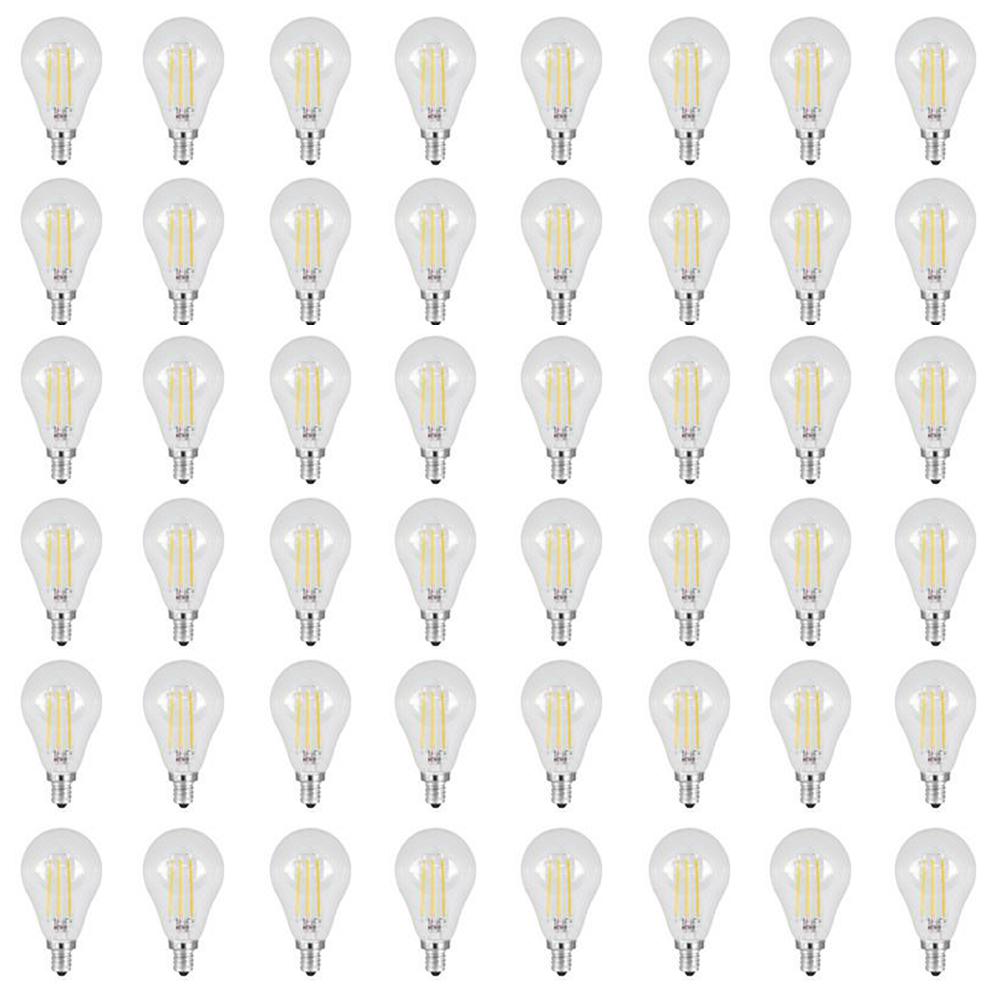 Feit Electric 40 Watt Equivalent A15 Candelabra Dimmable Filament Cec Clear Glass Led Ceiling Fan Light Bulb Soft White 48 Pack