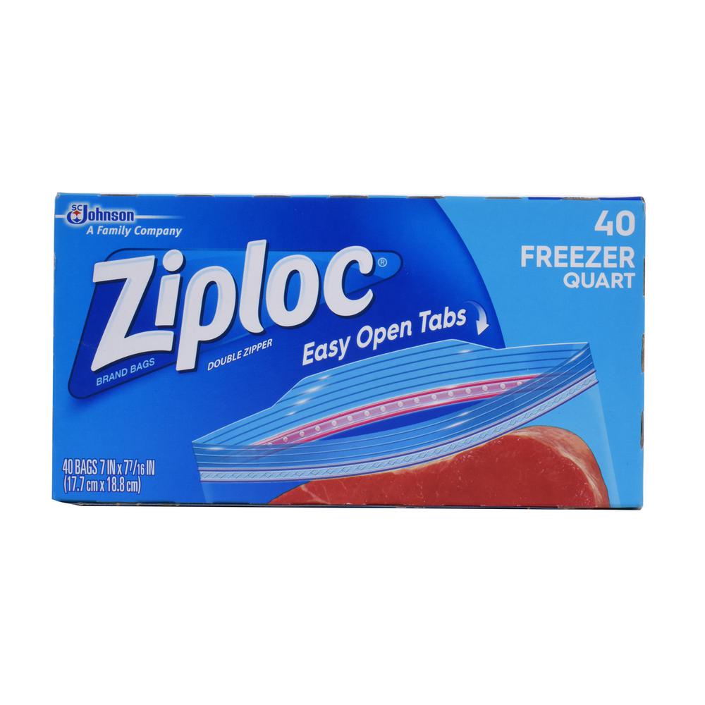 Ziploc 7 In Quart Plastic Freezer Bag 40 9 Pack 00381 The Ziploc 7 In Quart Plastic Freezer Bag 40 9 Pack
