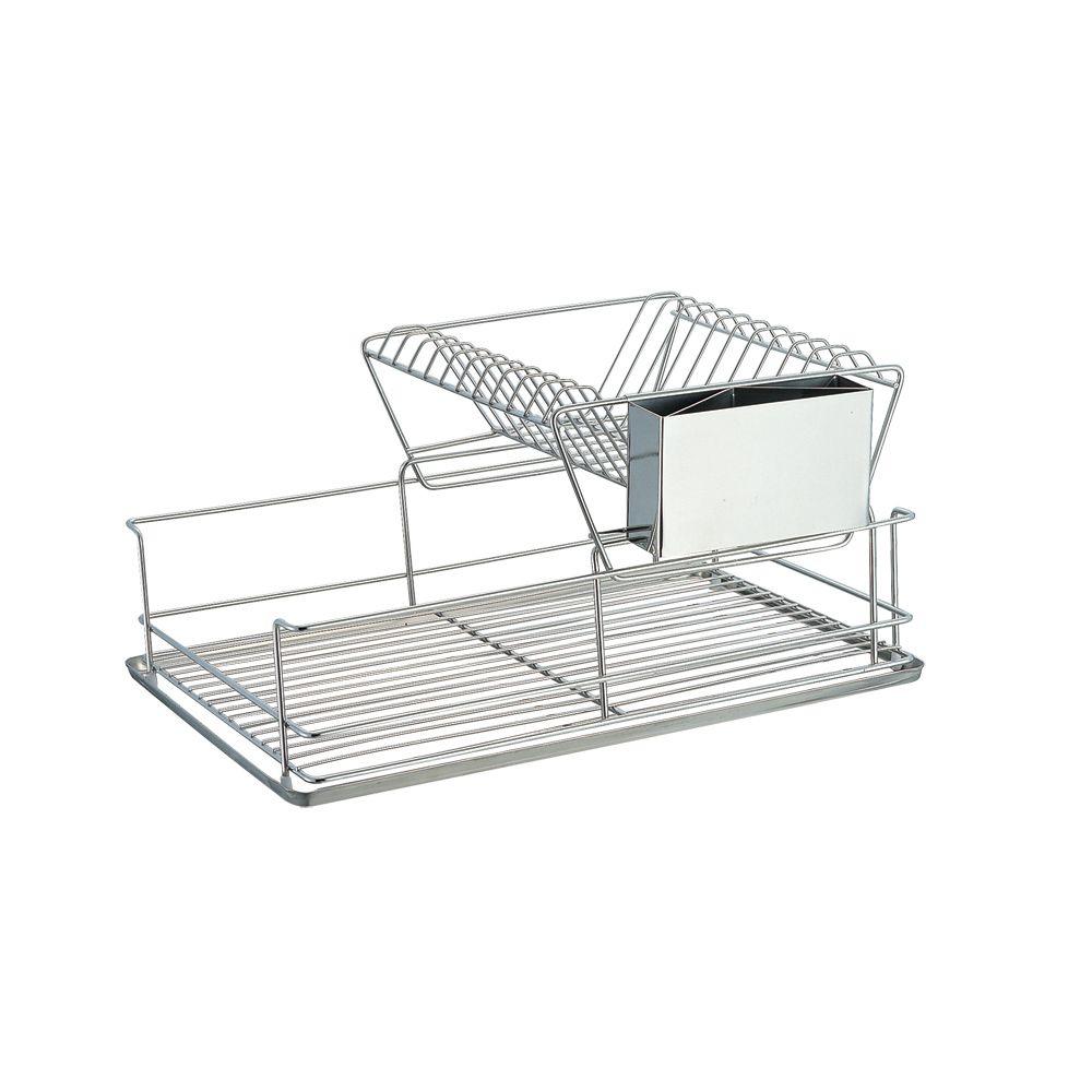 stainless steel dish rack with drainer tray