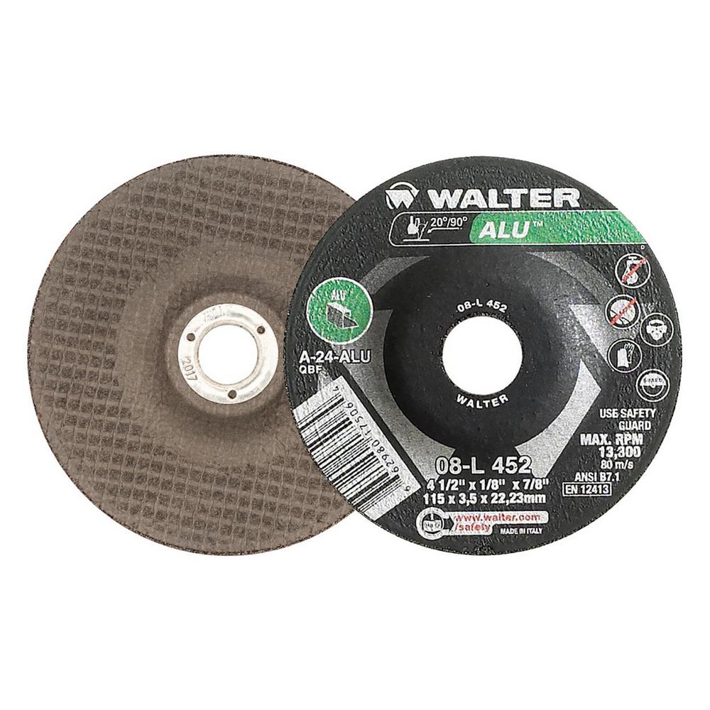 4-1//2 x 1//4 x 7//8 Aluminum Grinding Wheel T27 - 5 Pack Grinding Disc