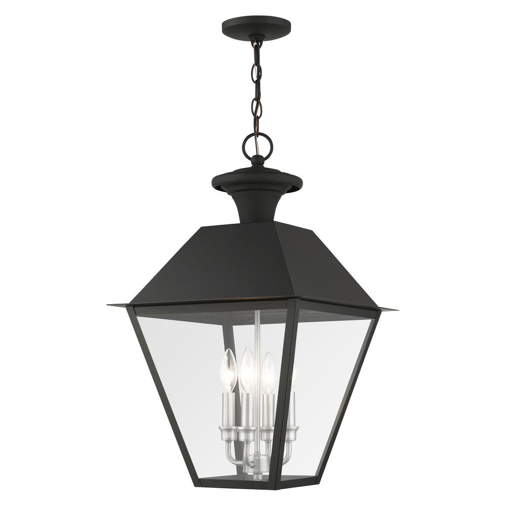 Livex Lighting Mansfield 4 Light Black Outdoor Pendant Lantern-27224-04 ...