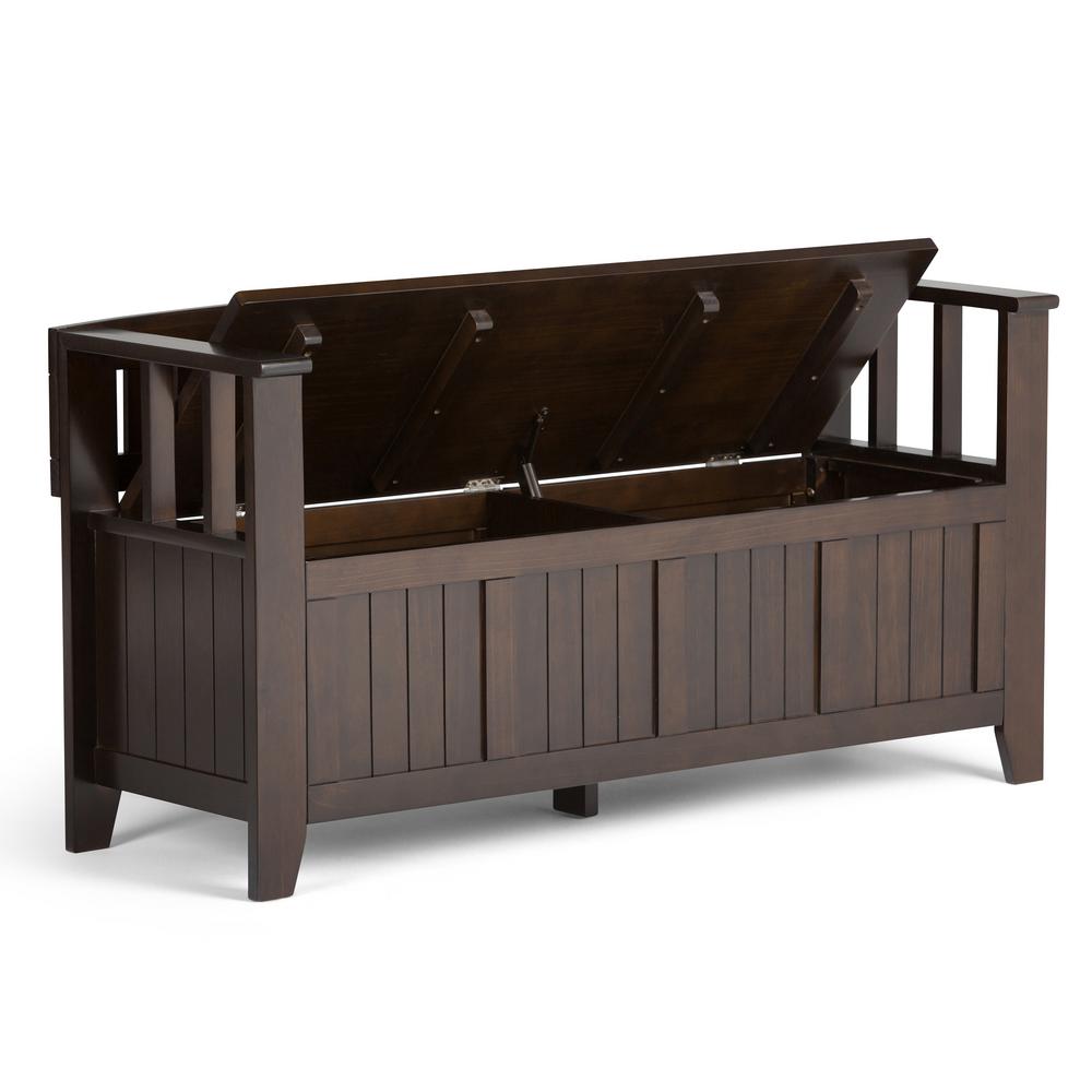 Simpli Home Acadian 48 In Wide Brunette Brown Solid Wood Rustic