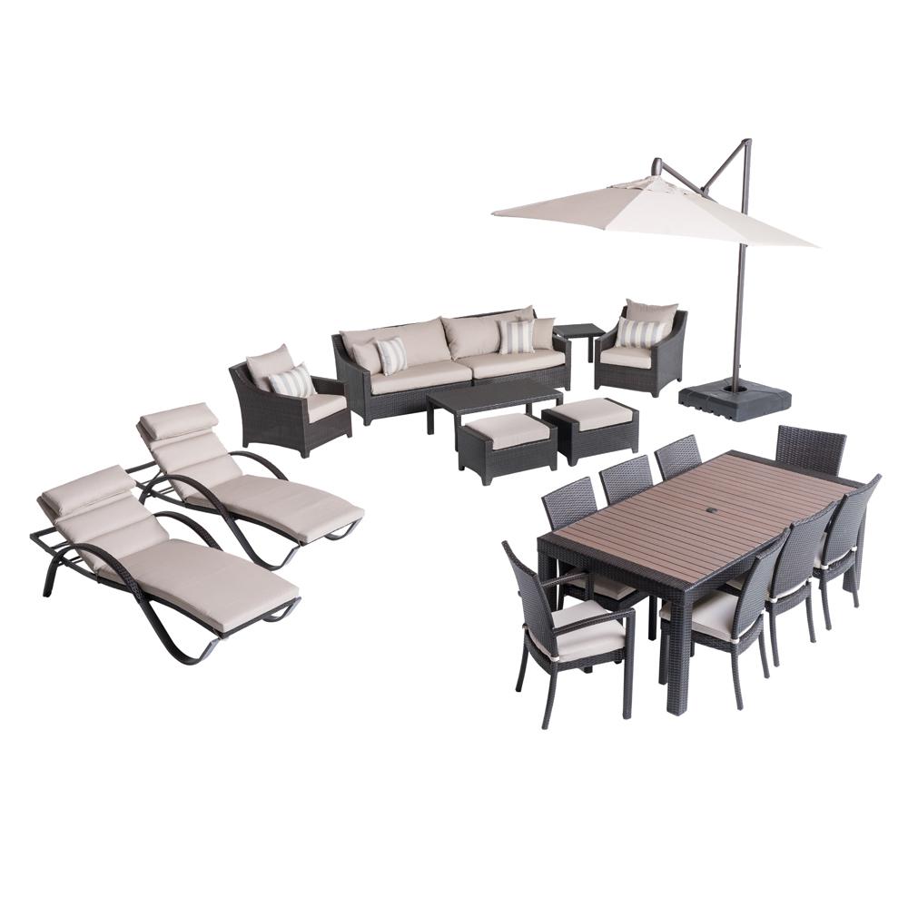 Rst Brands Deco Estate Wicker 20 Piece Patio Conversation Set With Slate Grey Cushions Op Peec20 Slt K The Home Depot