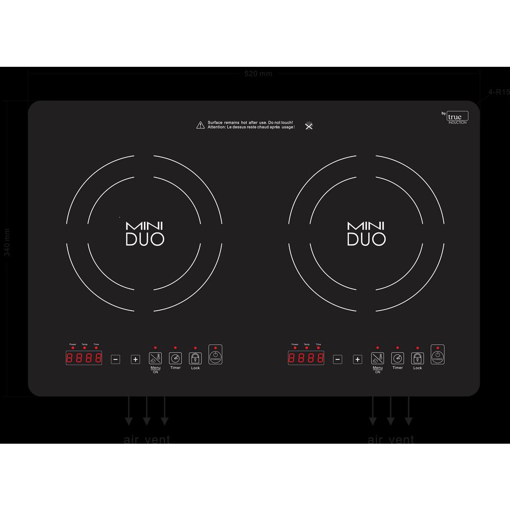 True Induction Mini Duo 20 5 In Glass Induction Cooktop In Black