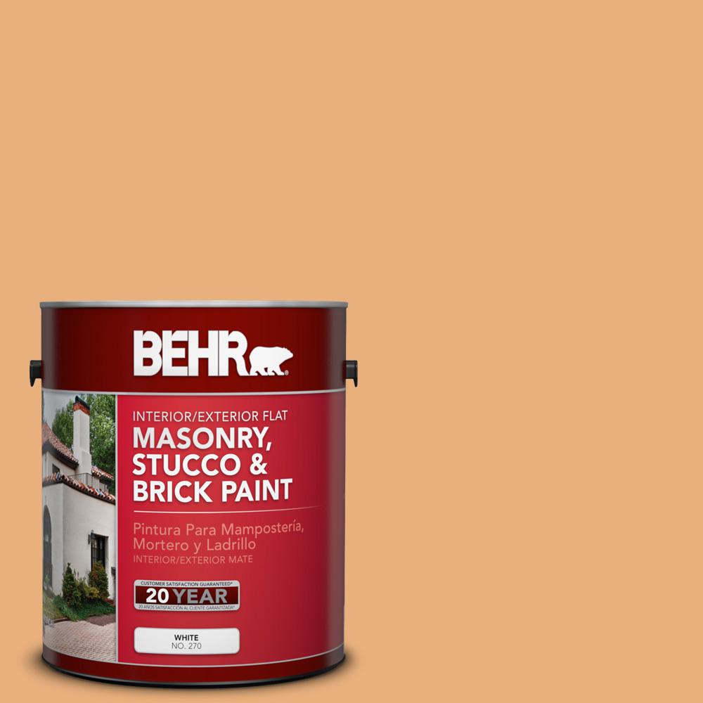 BEHR 1 Gal M240 5 Squash Bisque Flat Interior Exterior Masonry   Squash Bisque Behr Masonry Brick Stucco Paint 27201 64 300 