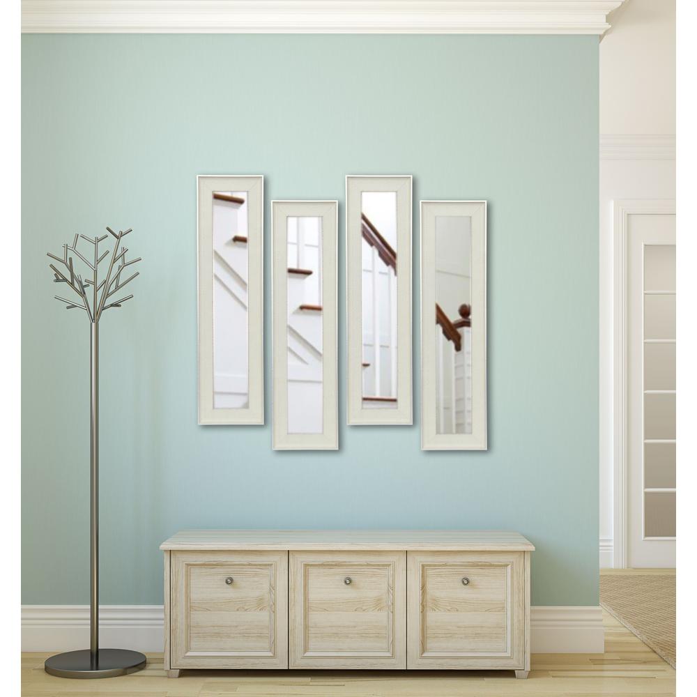 7 5 In X 19 Vintage White Vanity Mirror Set Of 4 Panels