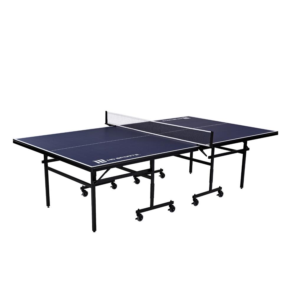 9FT Professional Full Size Rollaway Indoor Table Tennis Table Blue Ping Pong Table 