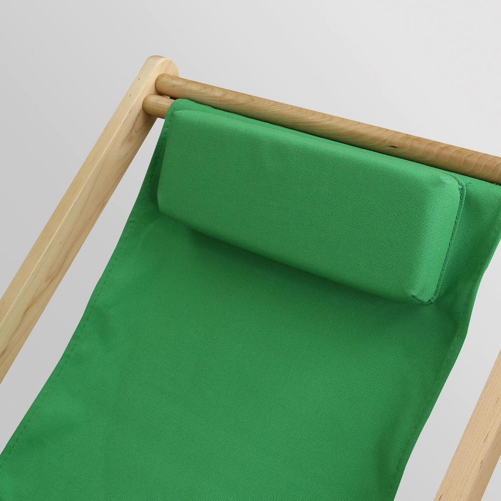 Casual Home Natural Frame And Green Canvas Solid Wood Sling