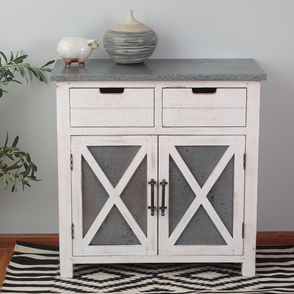 Winsome House Gray White Wood Console Cabinet Whif354 The Home Depot