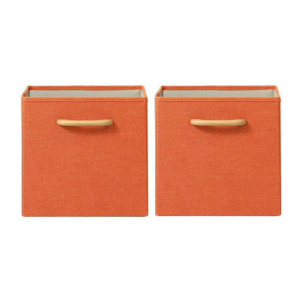 Home Decorators Collection Collapsible Orange Bins with Handles (Set of