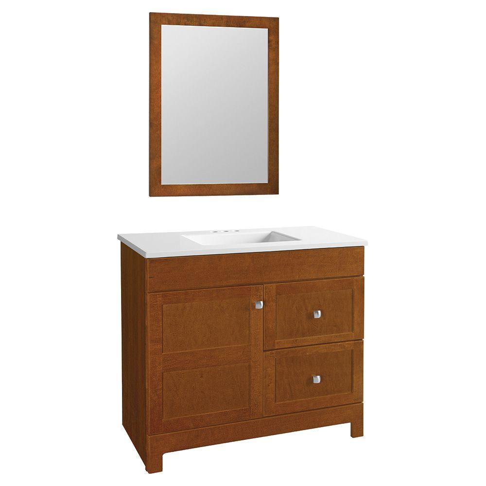 Glacier Bay Artisan 36.5 in. W Bathroom Vanity in Chestnut with