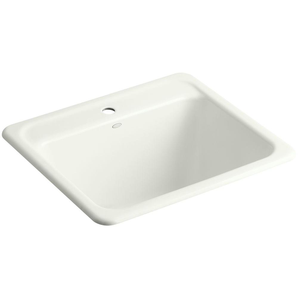 KOHLER Glen Falls 25 In X 22 In X 13 625 In Cast Iron Utility Sink   Dune Kohler Utility Sinks K 19017 1 Ny 64 300 