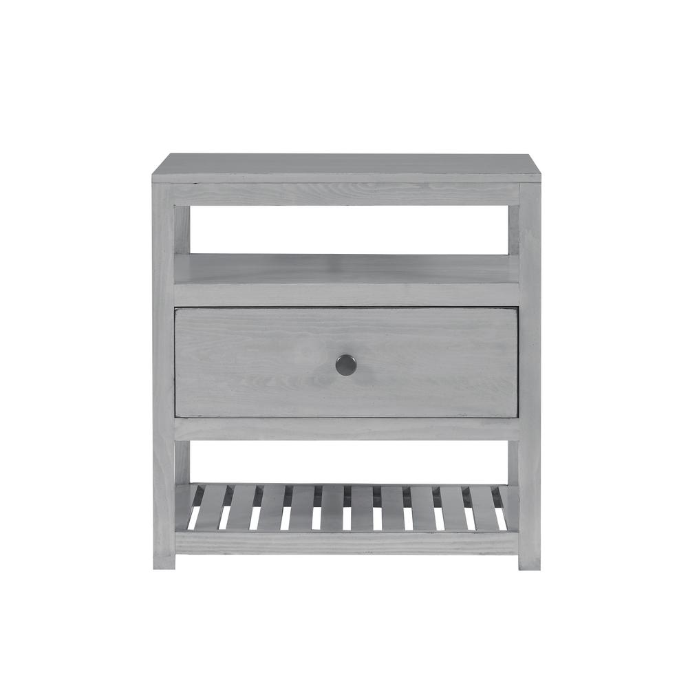 light grey wood nightstand