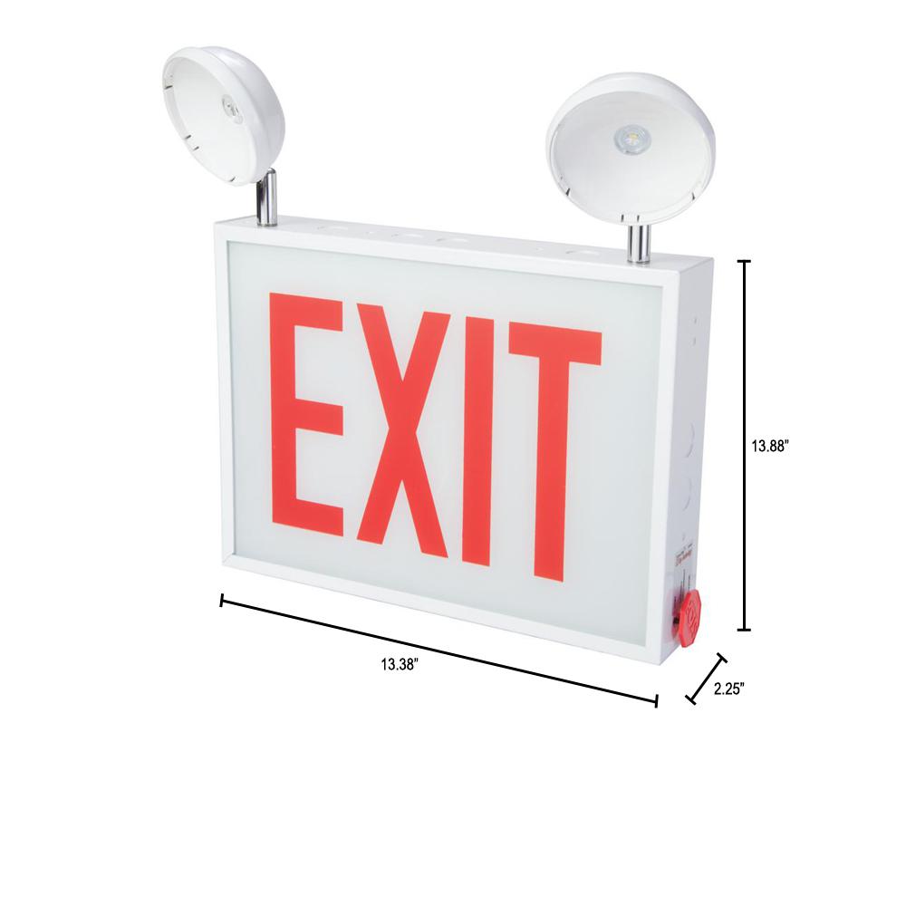 Red Exit Sign LED Light Bulb Hardwire Retro Kit 2 Pack