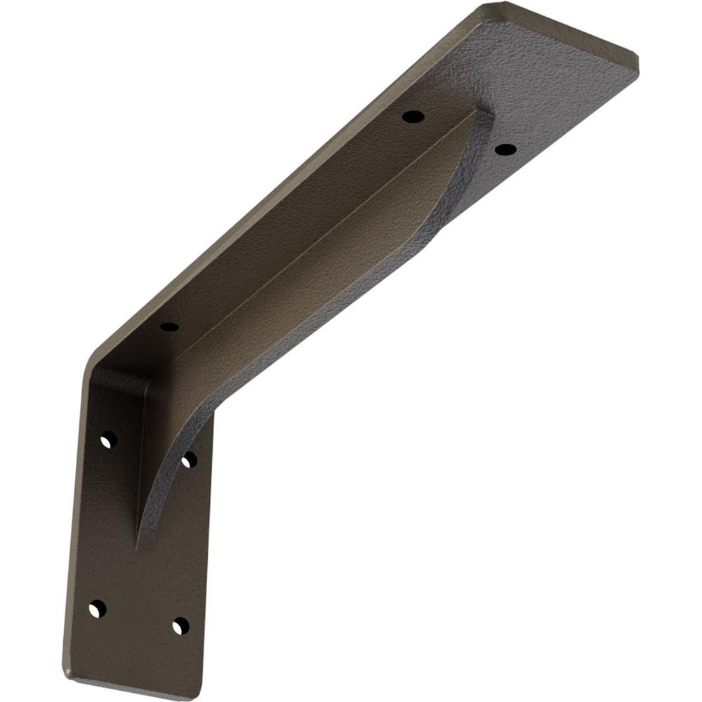 Ekena Millwork 2 in. x 4 3/4 in. x 10 in. Hammered Dark Bronze Embrey Steel Bracket