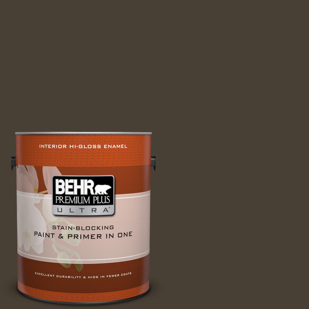 BEHR Premium Plus Ultra 1 gal. PPU520 Sweet Molasses HiGloss Enamel