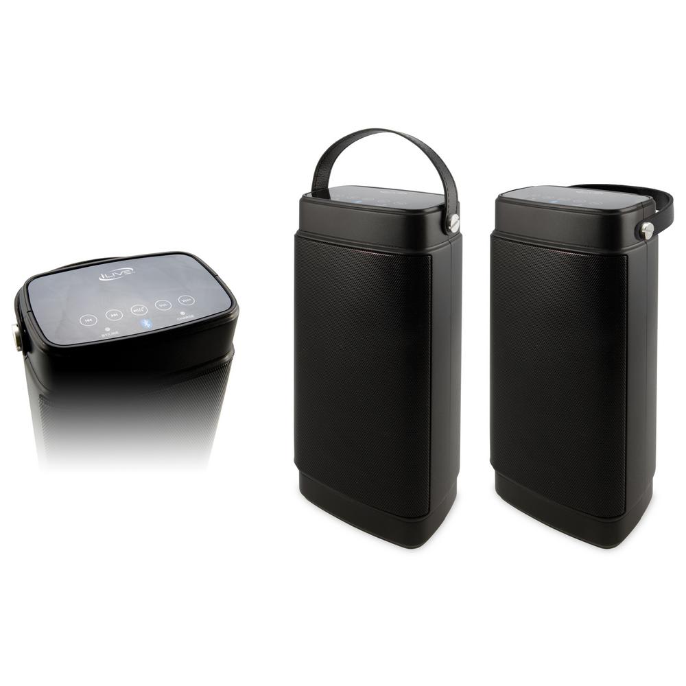UPC 047323211607 product image for Dual Portable Bluetooth Water Resistant Speakers, Black | upcitemdb.com
