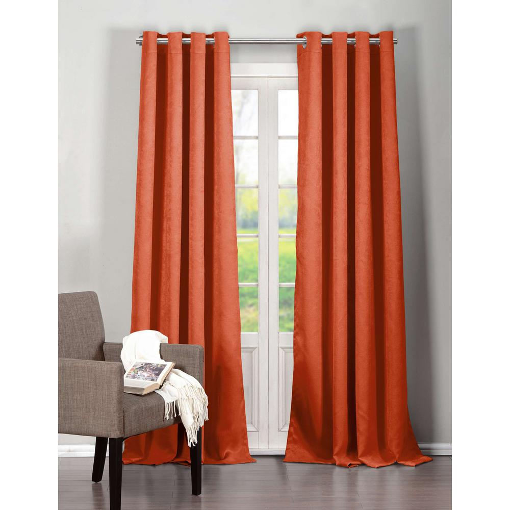 Orange Blackout Curtains D The Home Depot Blackout