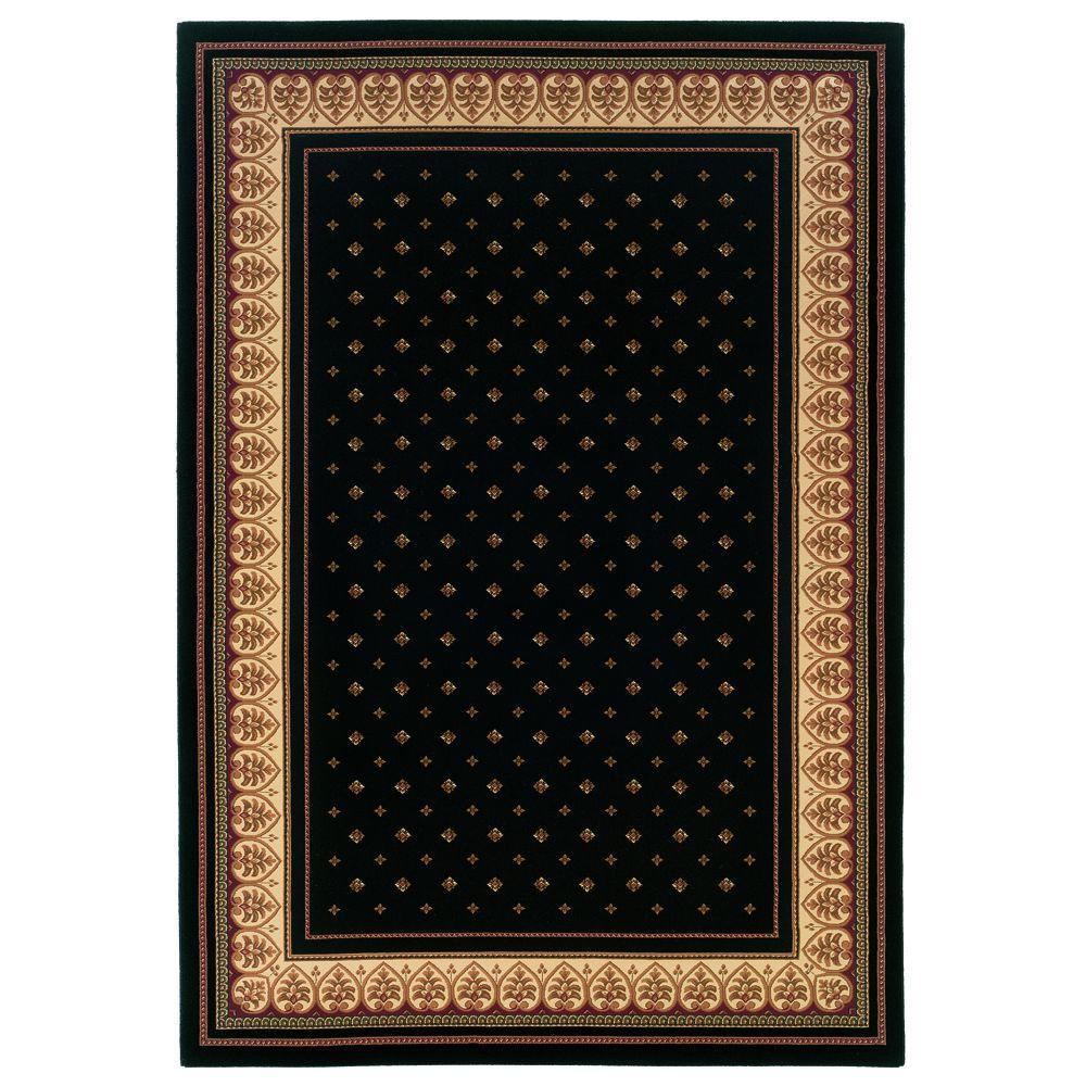 Natco Sapphire Fleur De Lis Black 8 Ft X 11 Area Rug